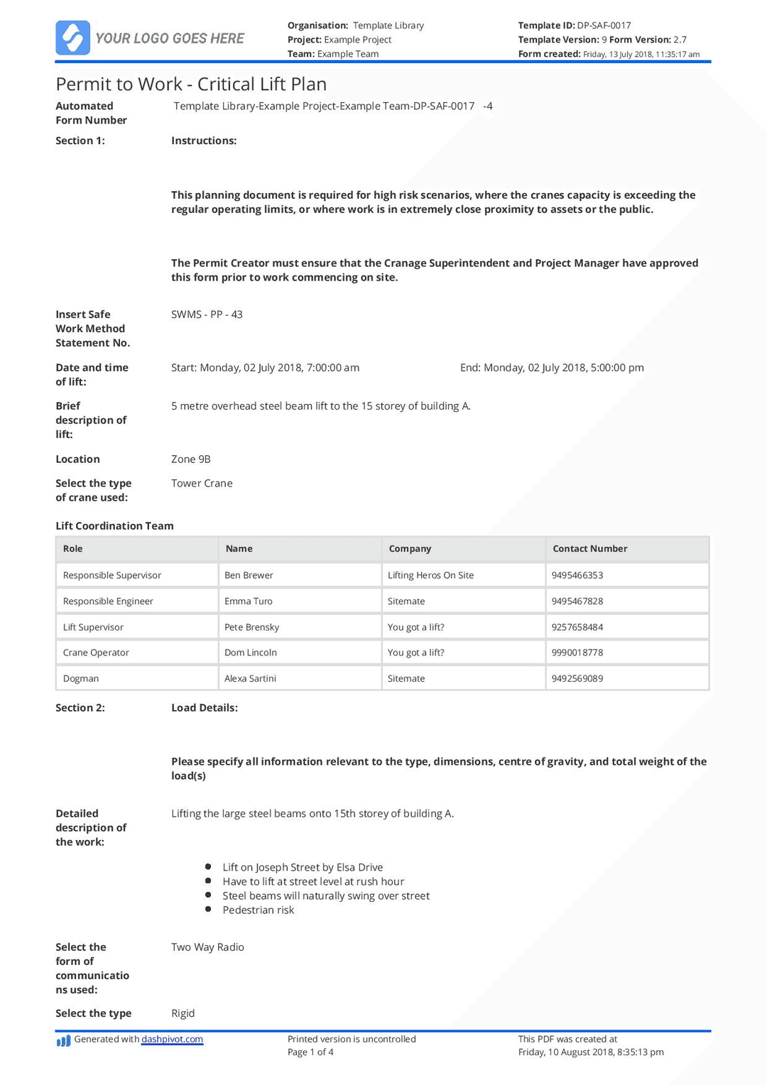 LiftPlanIt Template Image